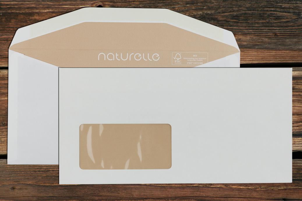 Kuvertierhüllen mit Fenster C6/5 114x229 mm Nassklebend Cremeweiß 90 g/qm